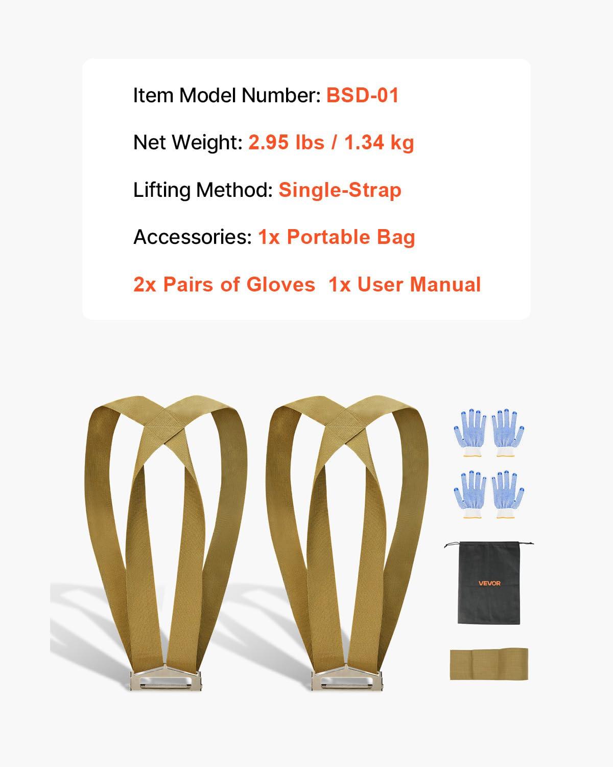 image:imageVEVOR Moving Straps 1000 lbs Heavy Load Capacity 2Person Lifting and Moving System with 2 Harness amp 1 LoadBearing Strap Adjustable Lifting Shoulder for Move Furniture Appliances Mattresses