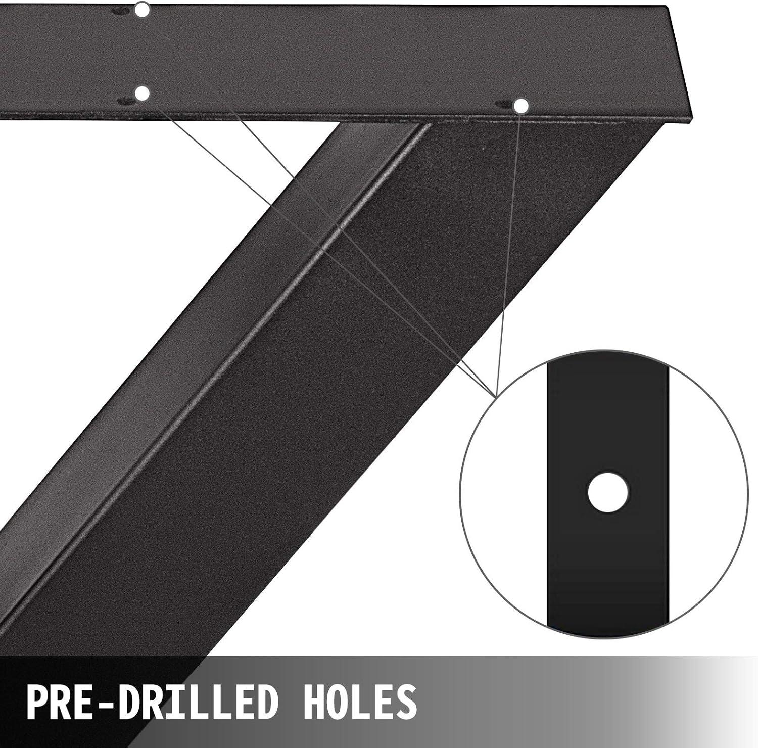image:imageVEVOR Steel Table Legs 28 Height 30 Wide Set of 2 Heavy Duty 31 Square Box Section X FrameBlack