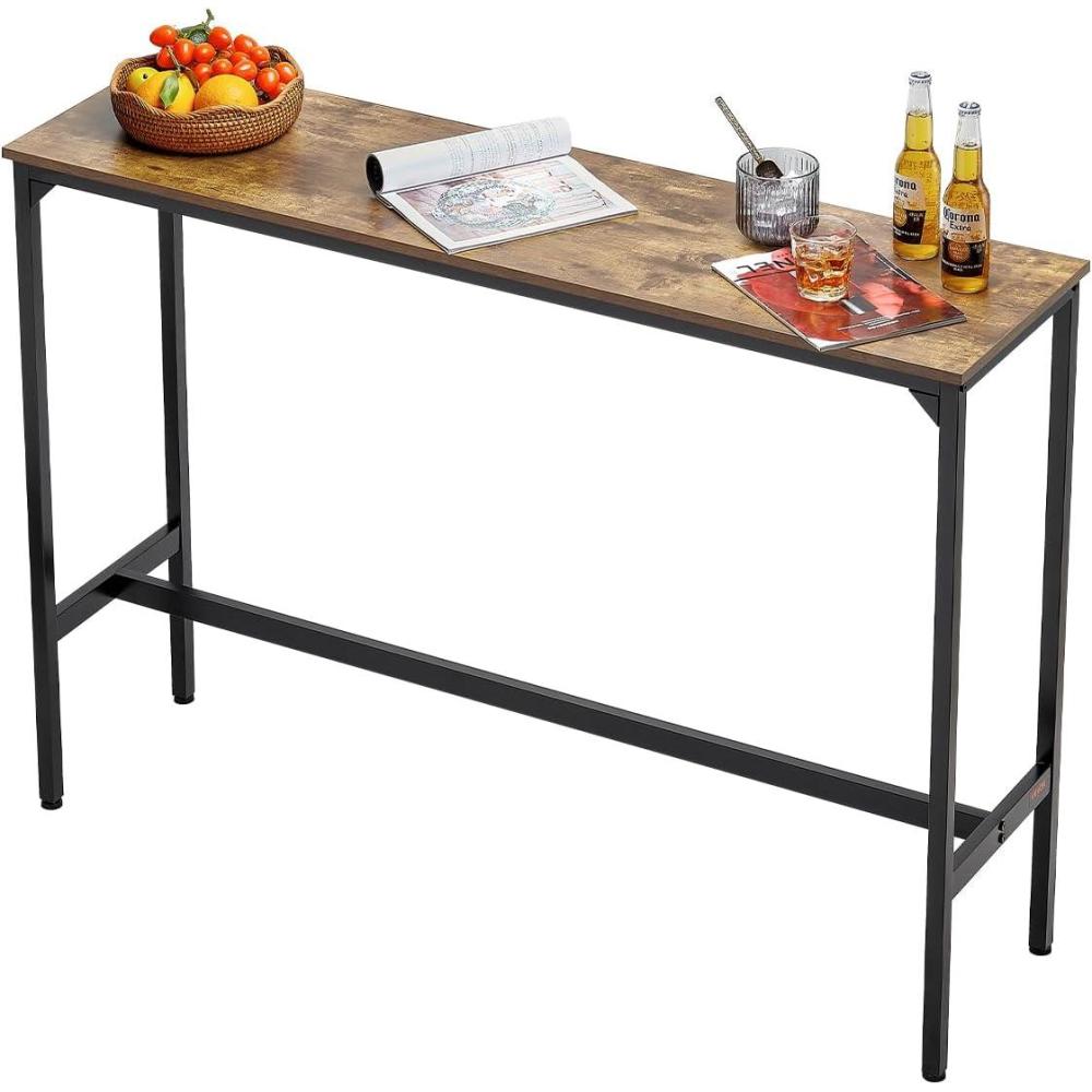 image:imageVEVOR Bar Table and Chairs Set 3PCS 235 Bars Tables Set with Rounded Corner Design Round Pub Table with Two Stools for Office Desk Breakfast Corner Mini Bars Light Gray Black55x15x39 Inch