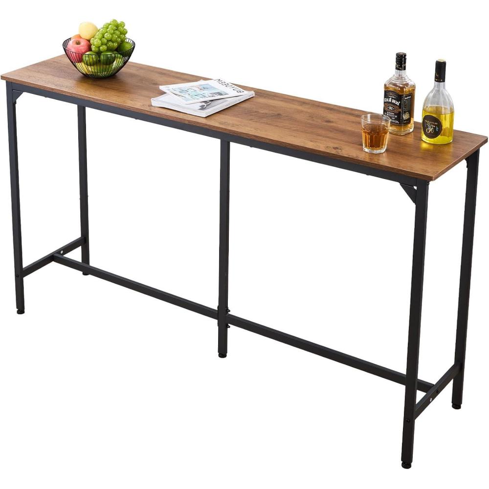 image:imageVEVOR Bar Table and Chairs Set 3PCS 235 Bars Tables Set with Rounded Corner Design Round Pub Table with Two Stools for Office Desk Breakfast Corner Mini Bars Light Gray Black63x16x36 inch