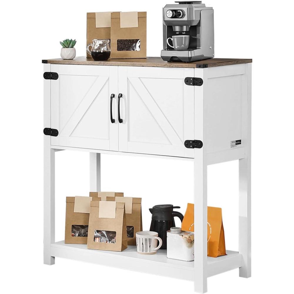 image:imageVEVOR Coffee Bar Cabinet 24 Inch Farmhouse Bar Cabinet with Storage Movable Coffee Table with Wheels amp Mesh Door Sideboard Buffet for Kitchen Entryway315 Inch