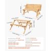 VEVOR 2-in-1 Transforming Interchangeable Picnic Table, Outdoor Wooden Table and Bench Set, Portable Foldable Bench with Umbrella Hole, Patio Dining Furniture for Garden, Backyard, Porch (Brown)