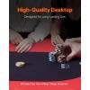 VEVOR 90″ Oval Casino Leisure Table: 10 Player, Blackjack Texas Holdem Poker Table with Stainless Steel Cup Holders and Padded Rails, Portable Folding Card Board Game Table(Red)