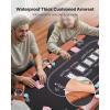 VEVOR 90″ Oval Casino Leisure Table: 10 Player, Blackjack Texas Holdem Poker Table with Stainless Steel Cup Holders and Padded Rails, Portable Folding Card Board Game Table(Black+brown)