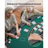 VEVOR 90″ Oval Casino Leisure Table: 10 Player, Blackjack Texas Holdem Poker Table with Stainless Steel Cup Holders and Padded Rails, Portable Folding Card Board Game Table(Green)