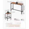VEVOR Bar Table and Chairs Set, 3PCS 23.5″ Bars Tables Set with Rounded Corner Design, Round Pub Table with Two Stools for Office Desk, Breakfast Corner, Mini Bars, Light Gray, Black(3PCS 47.2″)