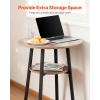 VEVOR Bar Table and Chairs Set, 3PCS 23.5″ Bars Tables Set with Rounded Corner Design, Round Pub Table with Two Stools for Office Desk, Breakfast Corner, Mini Bars, Light Gray, Black(3PCS 23.5″)