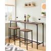 VEVOR Bar Table and Chairs Set, 3PCS 23.5″ Bars Tables Set with Rounded Corner Design, Round Pub Table with Two Stools for Office Desk, Breakfast Corner, Mini Bars, Light Gray, Black(63x16x36 inch)