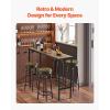 VEVOR Bar Table and Chairs Set, 3PCS 23.5″ Bars Tables Set with Rounded Corner Design, Round Pub Table with Two Stools for Office Desk, Breakfast Corner, Mini Bars, Light Gray, Black(55x15x39 Inch)
