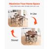 VEVOR Bar Table and Chairs Set, 3PCS 23.5″ Bars Tables Set with Rounded Corner Design, Round Pub Table with Two Stools for Office Desk, Breakfast Corner, Mini Bars, Light Gray, Black(5pcs 35″)