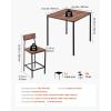 VEVOR Bar Table and Chairs Set, 3PCS 23.5″ Bars Tables Set with Rounded Corner Design, Round Pub Table with Two Stools for Office Desk, Breakfast Corner, Mini Bars, Light Gray, Black(5pcs 35″)