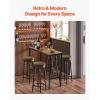 VEVOR Bar Table and Chairs Set, 3PCS 23.5″ Bars Tables Set with Rounded Corner Design, Round Pub Table with Two Stools for Office Desk, Breakfast Corner, Mini Bars, Light Gray, Black(39x16x36 Inch)