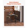 VEVOR Bar Table and Chairs Set, 3PCS 23.5″ Bars Tables Set with Rounded Corner Design, Round Pub Table with Two Stools for Office Desk, Breakfast Corner, Mini Bars, Light Gray, Black(24x24x36 Inch)