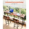 VEVOR Bar Table and Chairs Set, 3PCS 23.5″ Bars Tables Set with Rounded Corner Design, Round Pub Table with Two Stools for Office Desk, Breakfast Corner, Mini Bars, Light Gray, Black(63x16x36 inch)