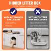 VEVOR Cat Litter Box Enclosure for 2 Cats, Litter Box Furniture Hidden with Double Rooms, Wooden Cat Box Cabinet Fit Most of Litter Box, 57.9″ L x 18.3″ W x 17.9″ H, White