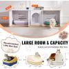 VEVOR Cat Litter Box Enclosure for 2 Cats, Litter Box Furniture Hidden with Double Rooms, Wooden Cat Box Cabinet Fit Most of Litter Box, 57.9″ L x 18.3″ W x 17.9″ H, White