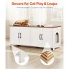 VEVOR Cat Litter Box Enclosure for Multi Cats, 47.2 in Hidden Litter Box Cabinet with 4 Doors & 2 Entries, Indoor Cat Washroom, Wooden Kitty House Furniture, Fit Most Litterboxes, Brown & White
