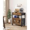 VEVOR Coffee Bar Cabinet, 24 Inch Farmhouse Bar Cabinet with Storage, Movable Coffee Table with Wheels & Mesh Door, Sideboard Buffet for Kitchen, Entryway(24 Inch)