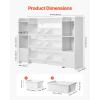 VEVOR Kids Toy Storage and Bookshelf, 4-Tier Large Toy Storage Organizer with 8 Flexible Plastic Bins, Kids Cubby Cabinet with Bookshelf for Study Room, Bedroom, Playroom, Classroom, Nursery, White(54.6″ Wide)