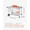 VEVOR Outdoor Grill Cart, 31.0 x 17.0 inch Tabletop Size Grilling Table, Foldable Outdoor Cooking Table with Tissue Holder, Hooks, Wheels, Side Table, BBQ Prep Tables for Picnic, Kitchen, Courtyard(Grey)