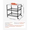 VEVOR Outdoor Grill Cart, 31.0 x 17.0 inch Tabletop Size Grilling Table, Foldable Outdoor Cooking Table with Tissue Holder, Hooks, Wheels, Side Table, BBQ Prep Tables for Picnic, Kitchen, Courtyard(Black)