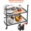 VEVOR Outdoor Grill Cart, 31.0 x 17.0 inch Tabletop Size Grilling Table, Foldable Outdoor Cooking Table with Tissue Holder, Hooks, Wheels, Side Table, BBQ Prep Tables for Picnic, Kitchen, Courtyard(Black)