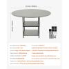 VEVOR Round Dining Table, 47 inch Wood Table for 4-6 Person, Modern Circle Dinner Furniture, Leisure Tables with Storage Shelf and Metal Legs, for Home Kitchen Living Room, Grey (Only Table)(47inch)