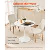 VEVOR Round Dining Table, 47 inch Wood Table for 4-6 Person, Modern Circle Dinner Furniture, Leisure Tables with Storage Shelf and Metal Legs, for Home Kitchen Living Room, Grey (Only Table)(31.5inch)