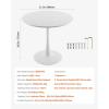 VEVOR Round Dining Table, 47 inch Wood Table for 4-6 Person, Modern Circle Dinner Furniture, Leisure Tables with Storage Shelf and Metal Legs, for Home Kitchen Living Room, Grey (Only Table)(31.5inch)