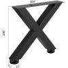VEVOR Steel Table Legs, 28” Height 30” Wide Set of 2, Heavy Duty 3.1” Square Box Section X Frame(Black)
