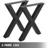 VEVOR Steel Table Legs, 28” Height 30” Wide Set of 2, Heavy Duty 3.1” Square Box Section X Frame(Black)