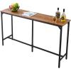 VEVOR Bar Table and Chairs Set, 3PCS 23.5″ Bars Tables Set with Rounded Corner Design, Round Pub Table with Two Stools for Office Desk, Breakfast Corner, Mini Bars, Light Gray, Black(63x16x36 inch)