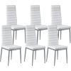 VEVOR Modern Dining Room Accent Chairs Set of 4, Upholstered Leather Side Chair for Living Room, Space-Saving Kitchen Chair with Thick Cushions and Metal Legs, Black(Set of 6 (White))