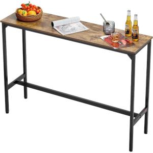 VEVOR Bar Table and Chairs Set, 3PCS 23.5″ Bars Tables Set with Rounded Corner Design, Round Pub Table with Two Stools for Office Desk, Breakfast Corner, Mini Bars, Light Gray, Black(55x15x39 Inch)