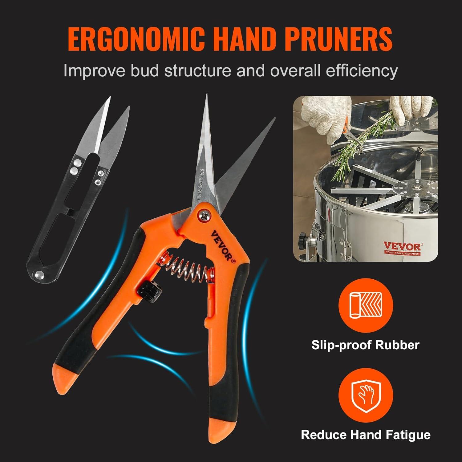 image:imageVEVOR 18 Electric Bud Leaf Trimmer Tillable Trimmer with 60W Adjustable Speed StainlessSteel Blades Mesh Bag amp Hand Pruner for Leaves Bud