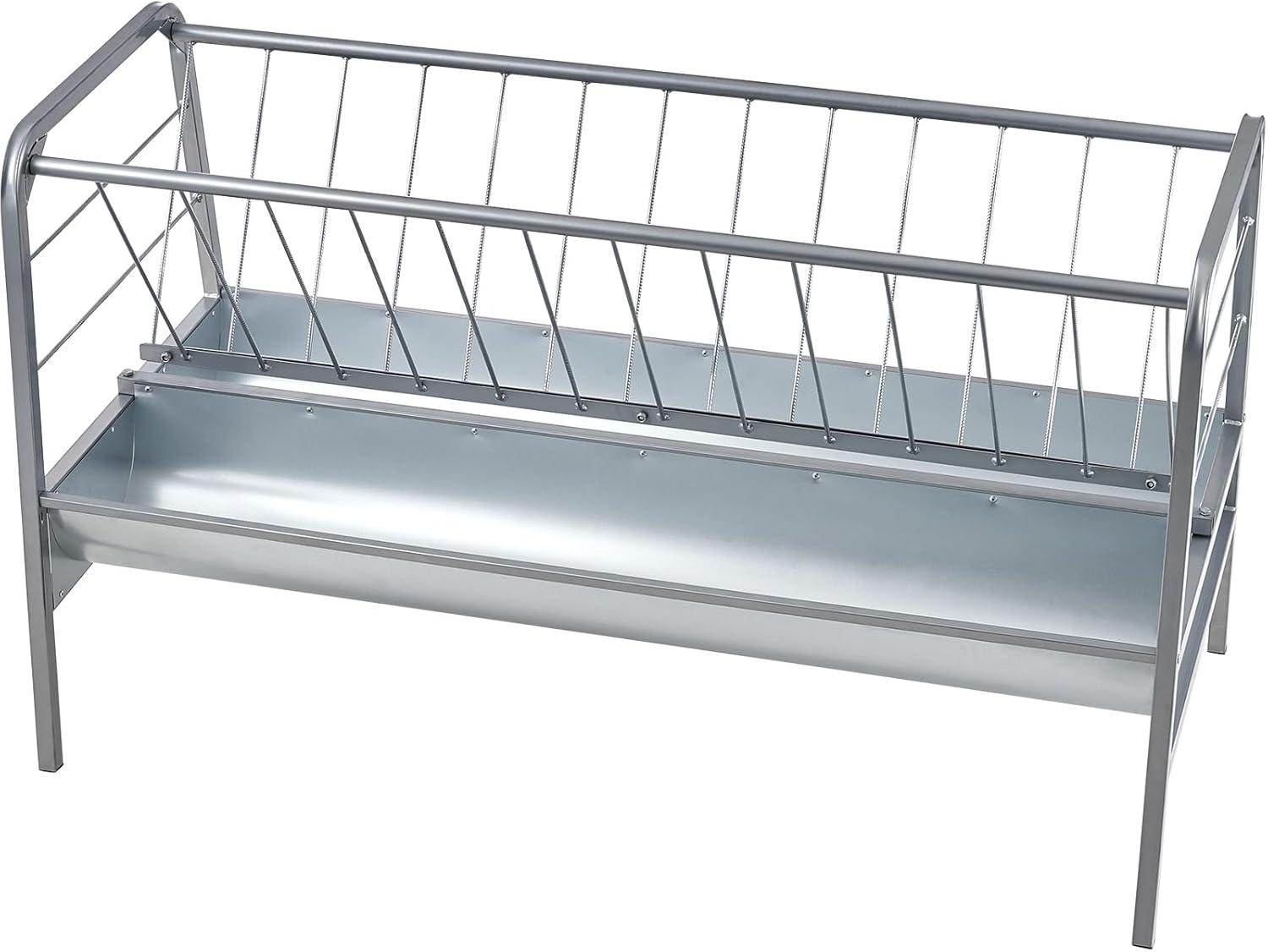 image:imageVEVOR 2 in 1 Livestock Hay Feeder 80Gallon Capacity 59 Long Goat Hay Feeder with Deeper Feeding Pan Heavy Duty Steel for Sheep Farms Sheds