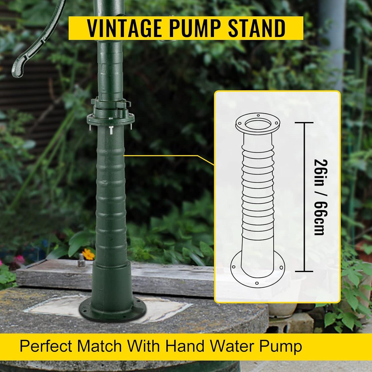 image:imageVEVOR Antique Hand Water Pump 146 x 59 x 256 inch Pitcher Pump wHandle Cast Iron Well Pump wPreset 05 Holes for Easy Installation Old Fashion Pitcher Hand for Yard Ponds Garden BlackGreen