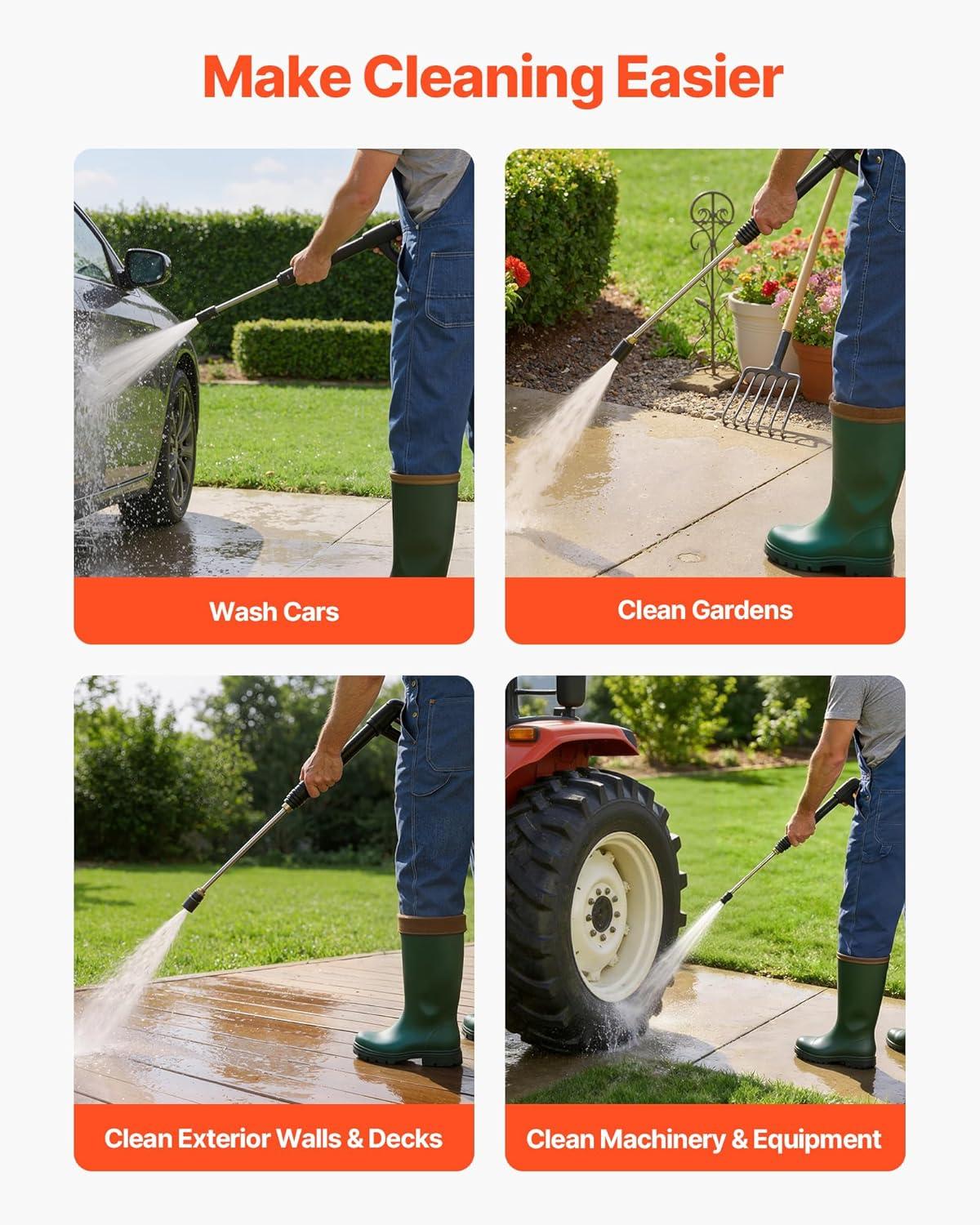 image:imageVEVOR Electric Pressure Washer Pump Kit 1950 PSI 32 GPM Triplex Power Washer Pump with 5 HP Motor 240 V Adjustable Water Pressure for Washing Cars Gardens Exterior Walls Machinery Equipment