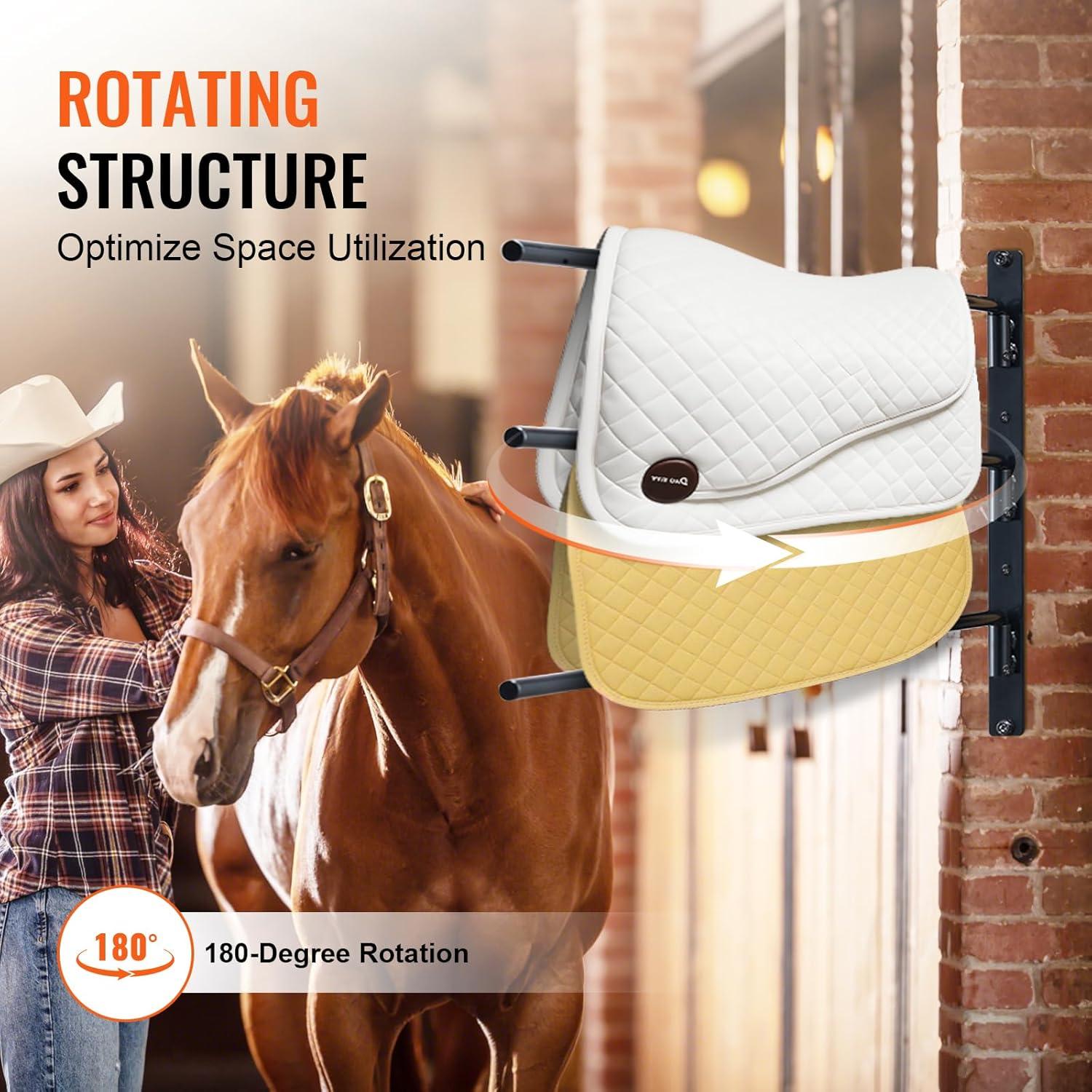 image:imageVEVOR Freestanding Saddle Stand 30 x 30 x 685 in 3 Tiers Saddle Rack Heavy Duty Saddle Blanket Holder with Removable amp Rotating Tiers English amp Western Saddle Rack for Tack Room Organization3 Tiers2 Packs