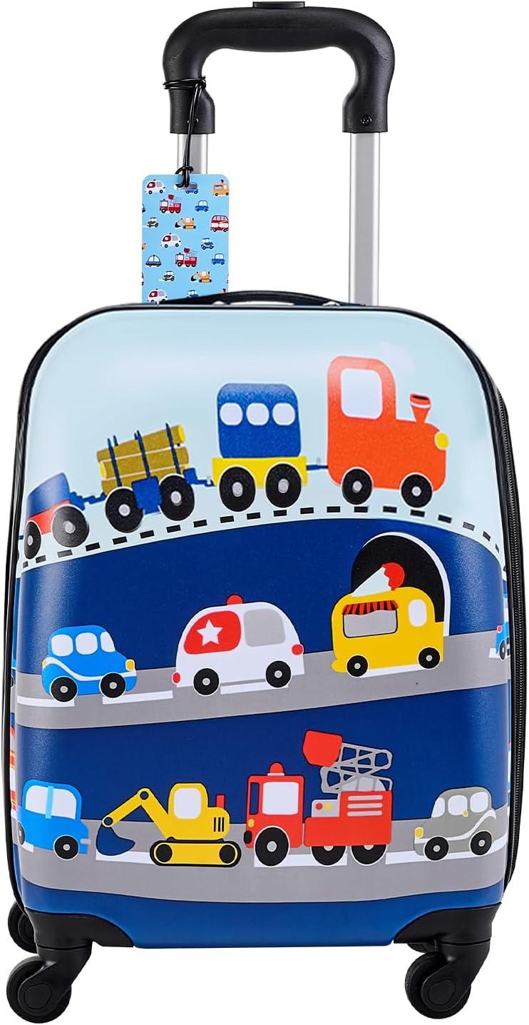 image:imageVEVOR Kids Luggage Set 5 Piece 18 Inch Hardside Rolling Wheels Suitcase with Backpack amp Ushape Pillow Bee Kids Carry on Luggage Set Holiday Birthday Gift for Girls Boys Airline ApprovedCar