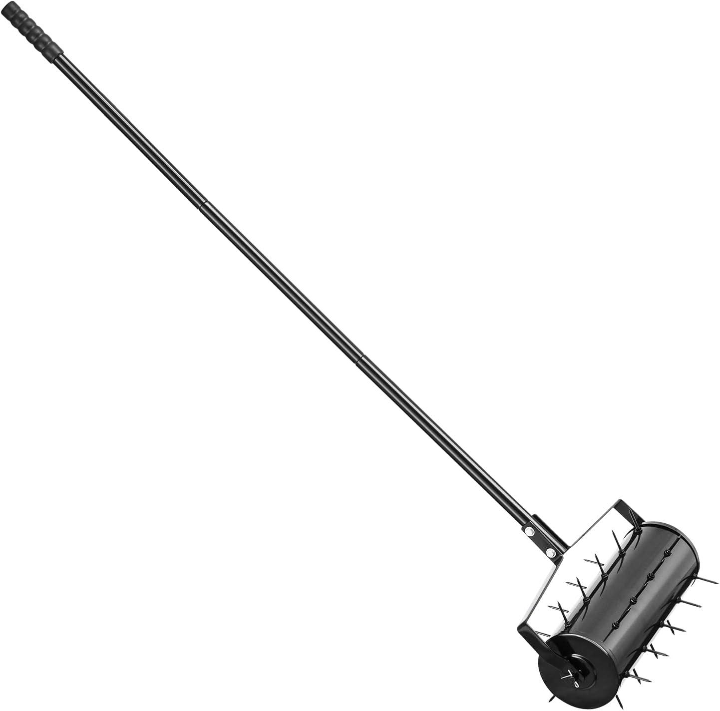 image:imageVEVOR Lawn Aerator 18 in Manual Push Spike Aerator with 4 Wheels amp Handle Heavy Duty Grass Aerators Supports 40 lbs Added Weight Rolling Lawn Aeration Tool for Garden Yard Aeration Soil HealthRolling