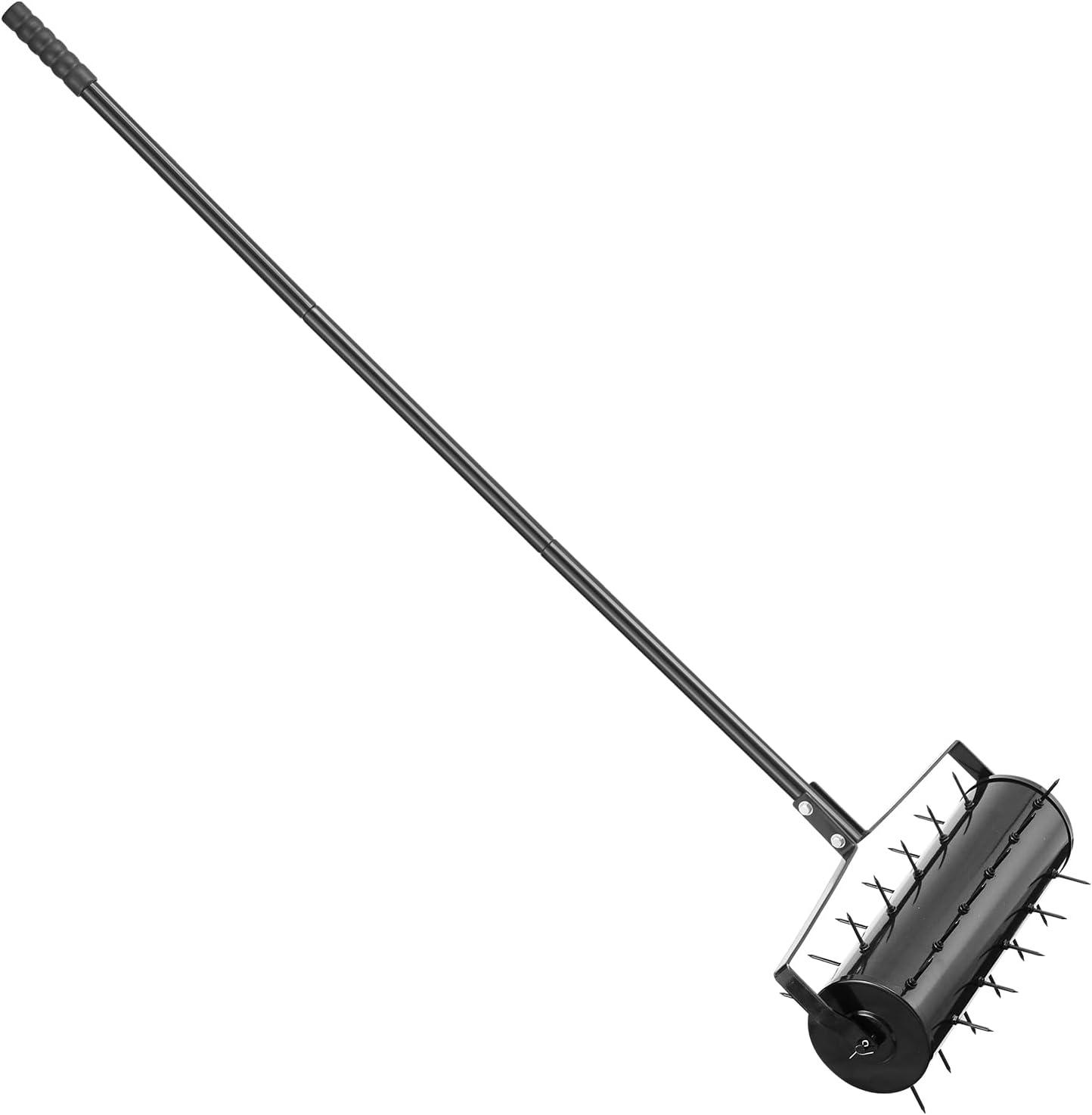 image:imageVEVOR Lawn Aerator 18 in Manual Push Spike Aerator with 4 Wheels amp Handle Heavy Duty Grass Aerators Supports 40 lbs Added Weight Rolling Lawn Aeration Tool for Garden Yard Aeration Soil HealthRolling