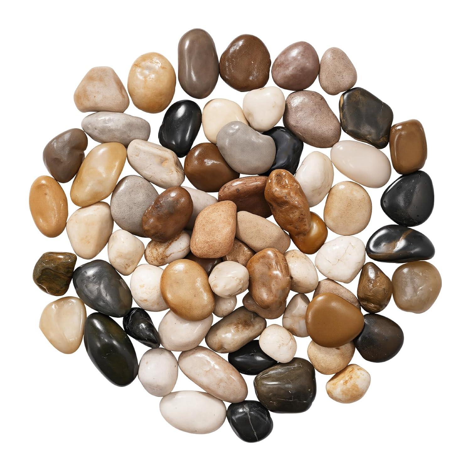 image:imageVEVOR Natural River Rocks 12 inch 15 lbs Decorative MultiColor Pebble Stones Smooth amp Polished Garden Landscaping Stones Paving Plant Rocks for Fish Tank Flower Pots Water Fountains Pathways