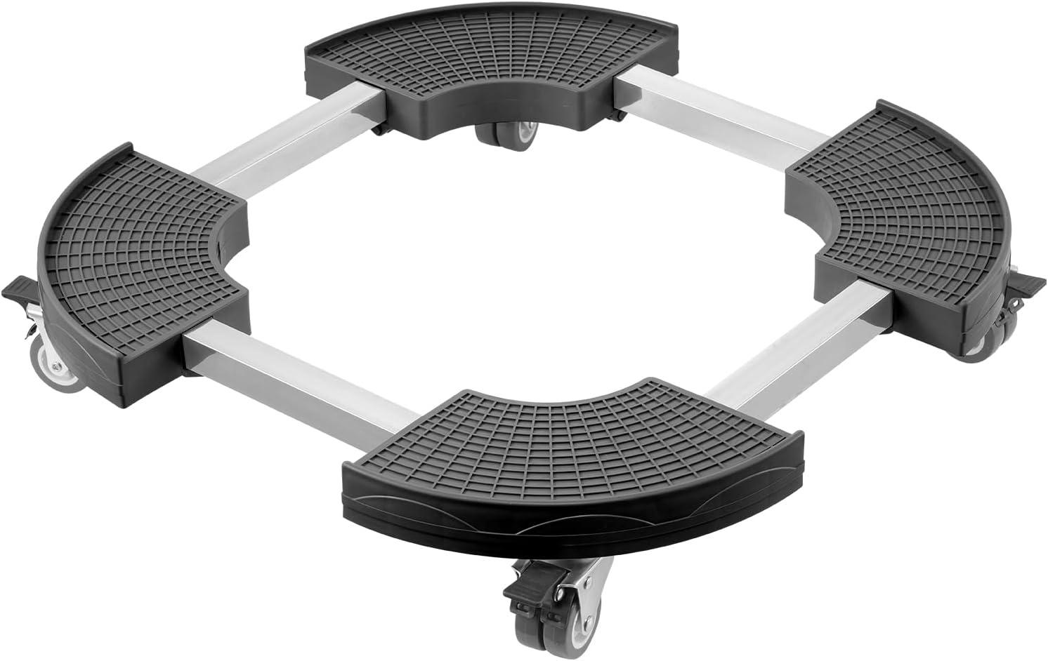 image:imageVEVOR Trash Can Dolly with 4 Lockable Wheels 440lbs Weight Capacity Round Trash Can Roller Base 15228 in Adjustable Heavy Duty Drum Dolly Plant Caddy MultiFunctional Rolling Dolly Cart BlueBlack