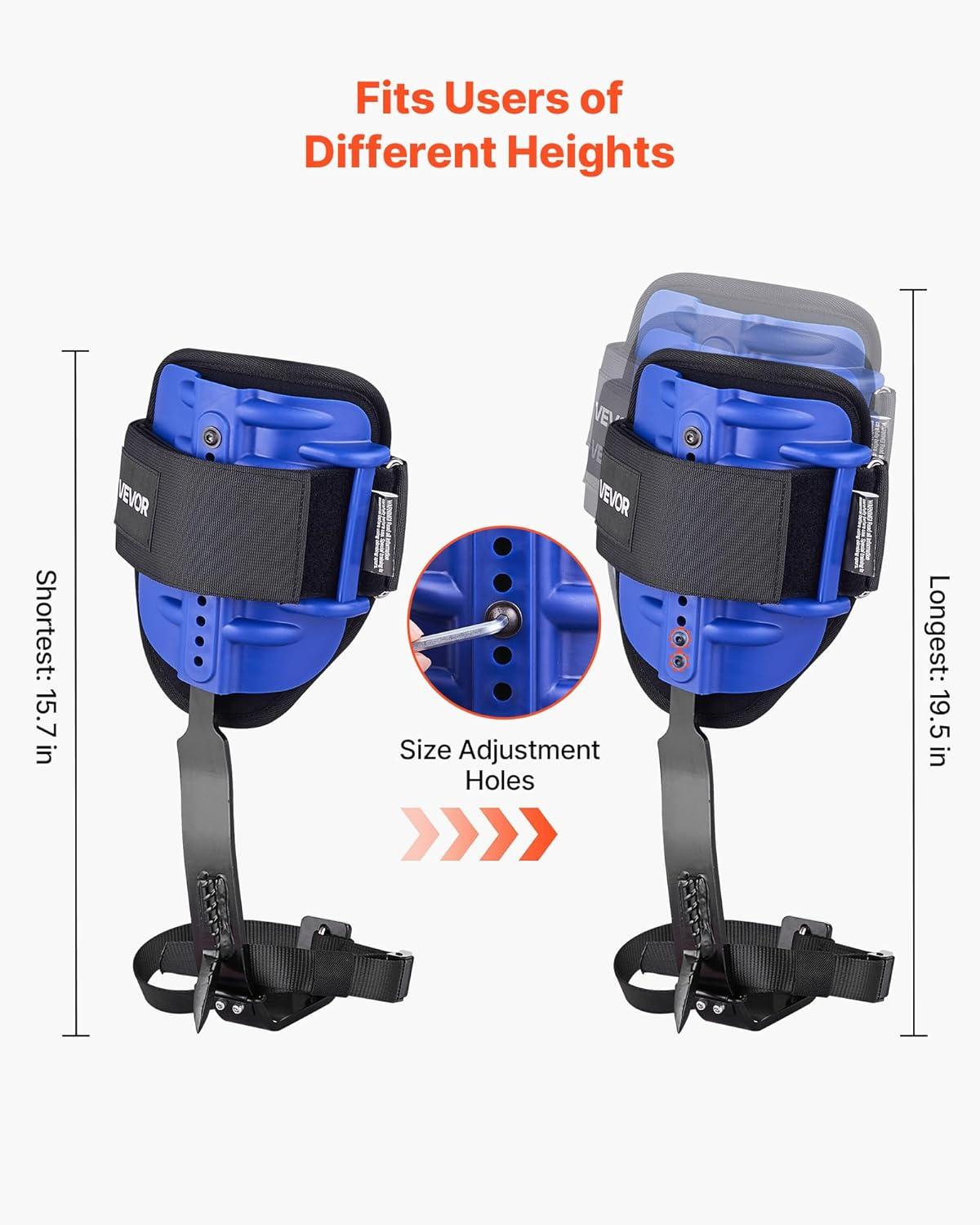 image:imageVEVOR Tree Climbing Spikes 1 Pair HeightAdjustable Climbing Spurs 350lbs Load Capacity Tree Climbing Gear with Straps Arborist Equipment for Climbers Hunting Fruit PickingNavy Blue Basic