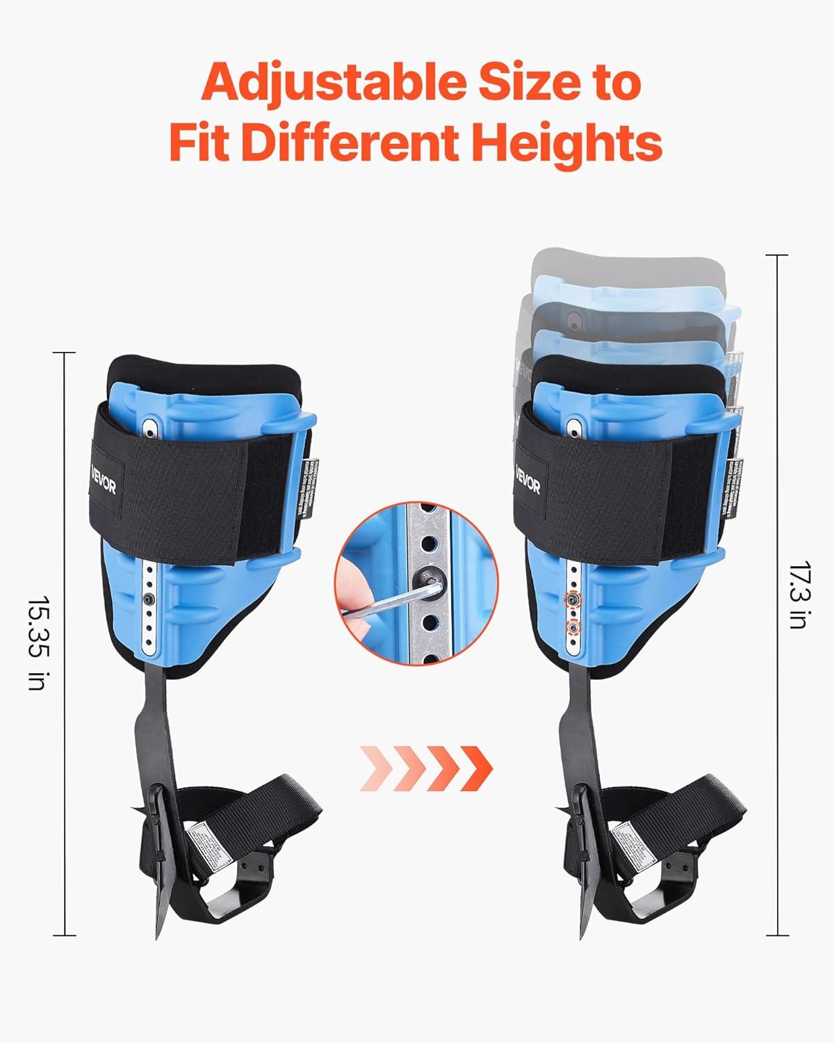 image:imageVEVOR Tree Climbing Spikes 1 Pair HeightAdjustable Climbing Spurs 350lbs Load Capacity Tree Climbing Gear with Straps Arborist Equipment for Climbers Hunting Fruit PickingSky Blue