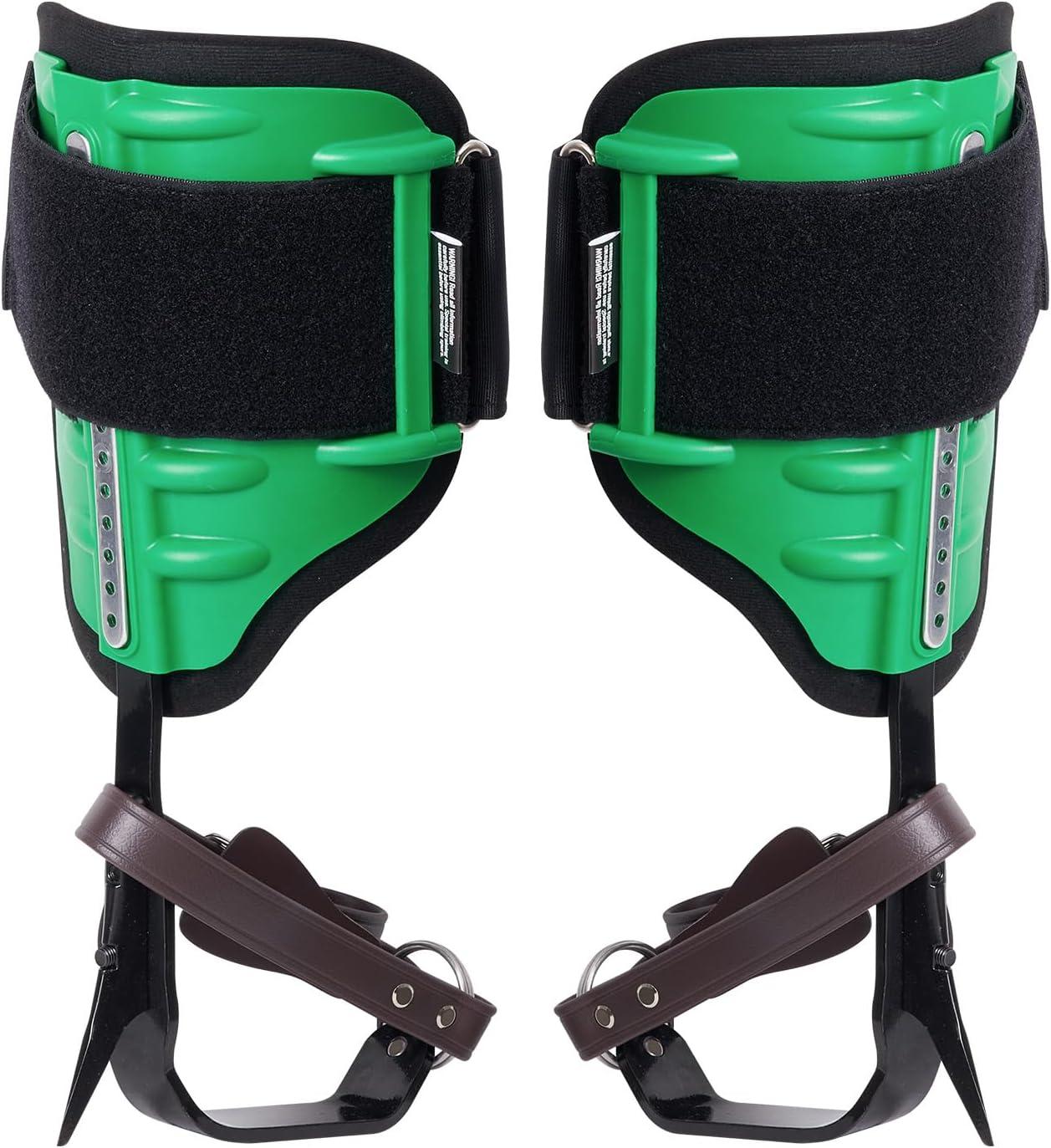 image:imageVEVOR Tree Climbing Spikes 1 Pair HeightAdjustable Climbing Spurs 350lbs Load Capacity Tree Climbing Gear with Straps Arborist Equipment for Climbers Hunting Fruit PickingGreen Upgraded