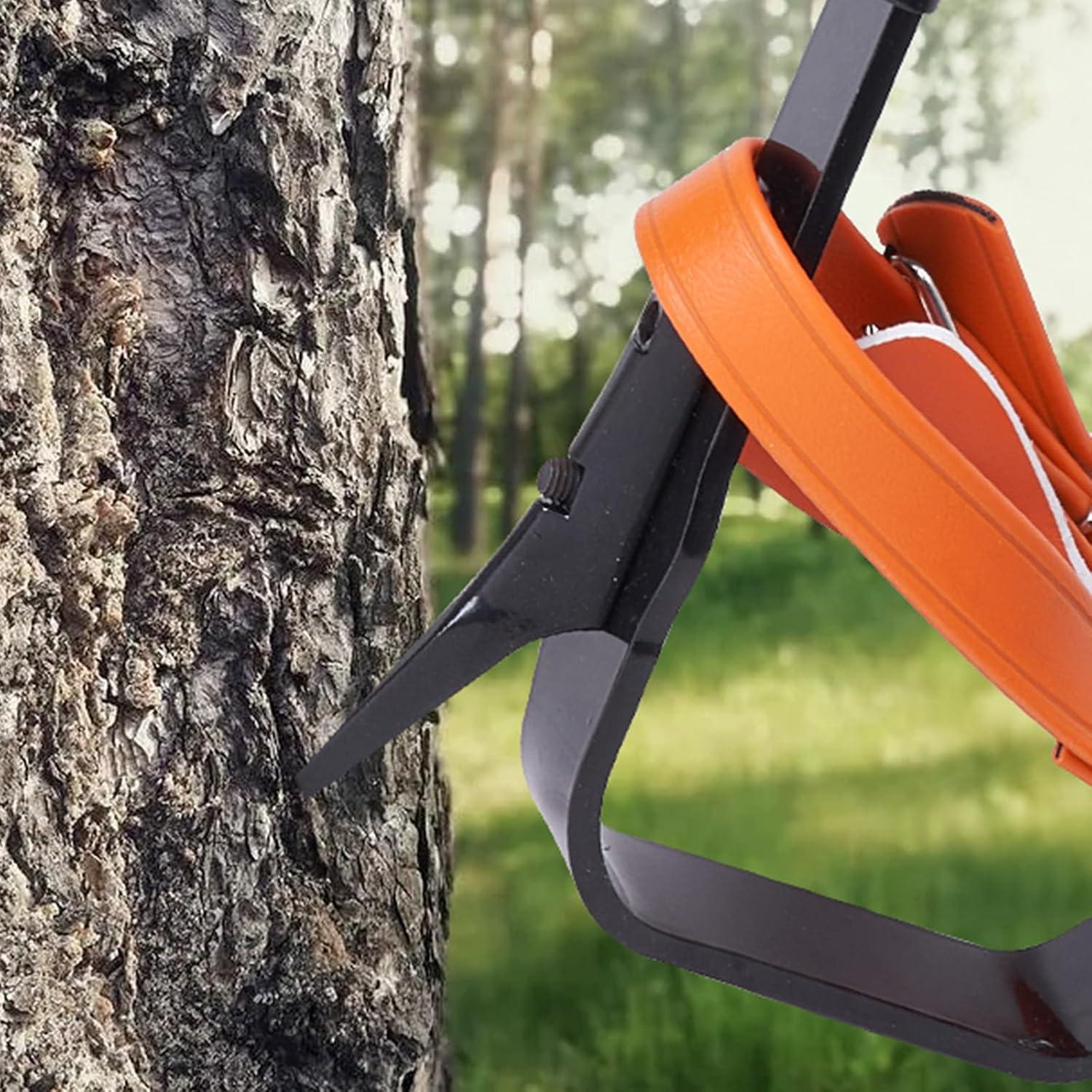 image:imageVEVOR Tree Climbing Spikes 1 Pair HeightAdjustable Climbing Spurs 350lbs Load Capacity Tree Climbing Gear with Straps Arborist Equipment for Climbers Hunting Fruit PickingOrange Basic