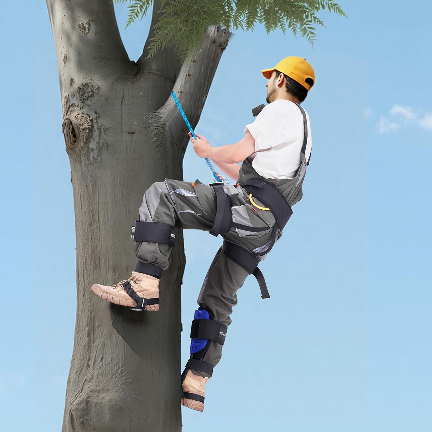 image:imageVEVOR Tree Climbing Spikes 1 Pair HeightAdjustable Climbing Spurs 350lbs Load Capacity Tree Climbing Gear with Straps Arborist Equipment for Climbers Hunting Fruit PickingNavy Blue Basic