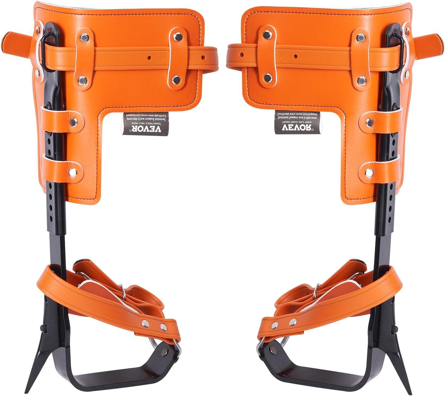 image:imageVEVOR Tree Climbing Spikes 1 Pair HeightAdjustable Climbing Spurs 350lbs Load Capacity Tree Climbing Gear with Straps Arborist Equipment for Climbers Hunting Fruit PickingOrange Basic